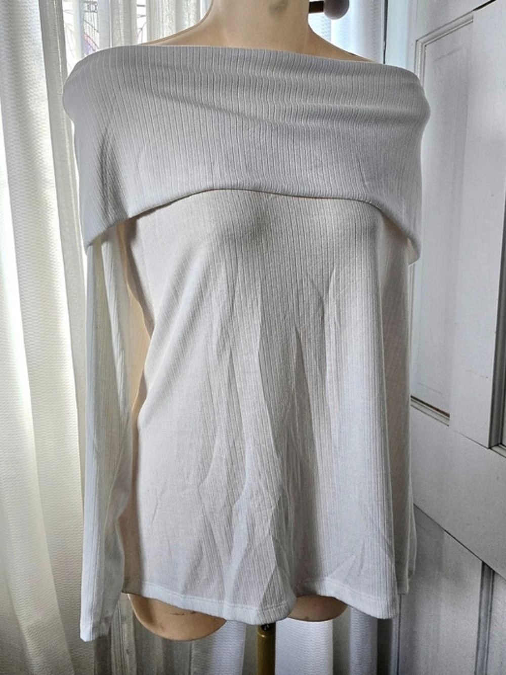 Old Navy Off-the-Shoulder Ribbed Top White 3X